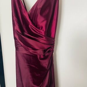 Chic One Shoulder Burgundy Dress
